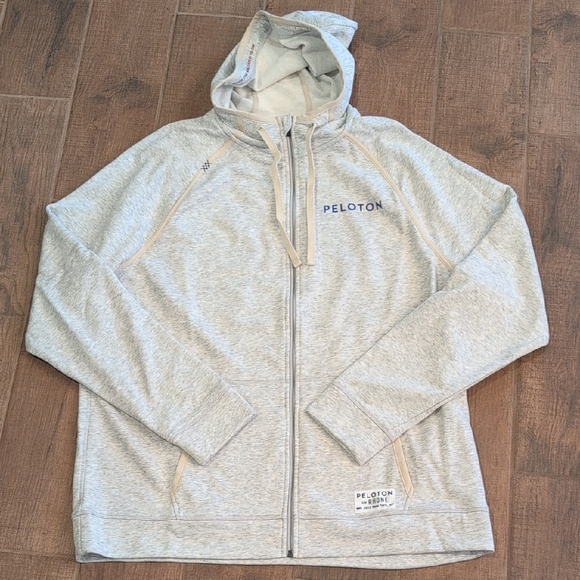 NWT Peloton x Rhone Heather Gray Full Zip Logo Hoodie Size XXL - Picture 1 of 9